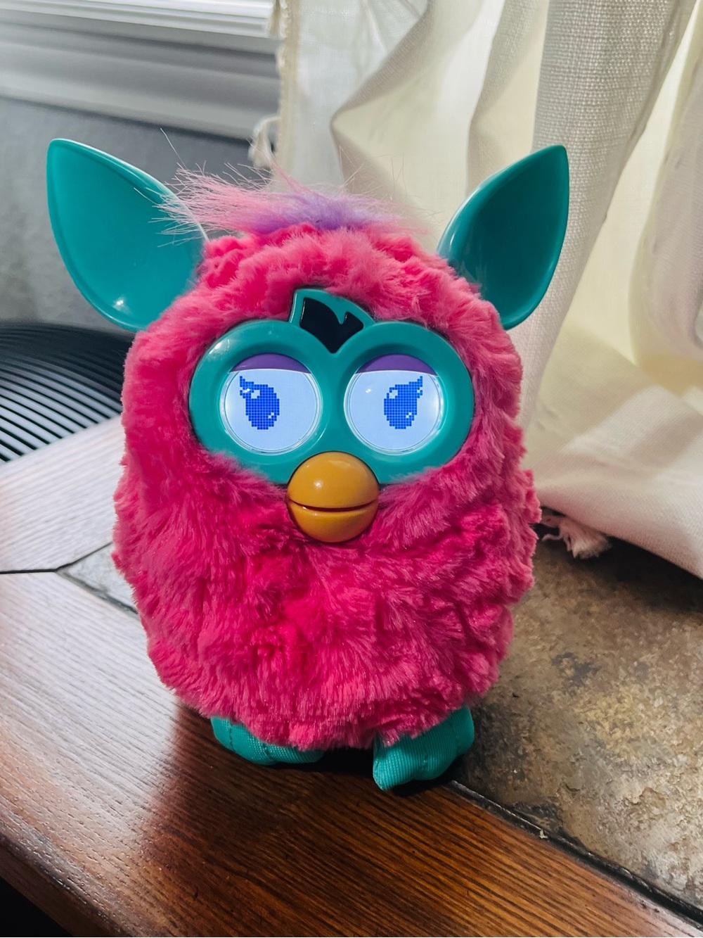 Furby Plush Interactive Bird Toy in Hot Pink with Teal Accents